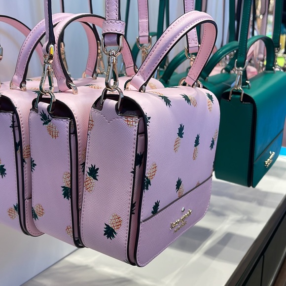 Kate Spade Staci Square Pineapple Crossbody Pink Multi - Picture 2 of 16